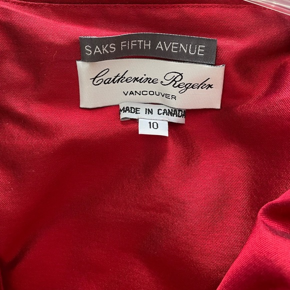 Saks fifth avenue, red silk dress - Picture 2 of 4